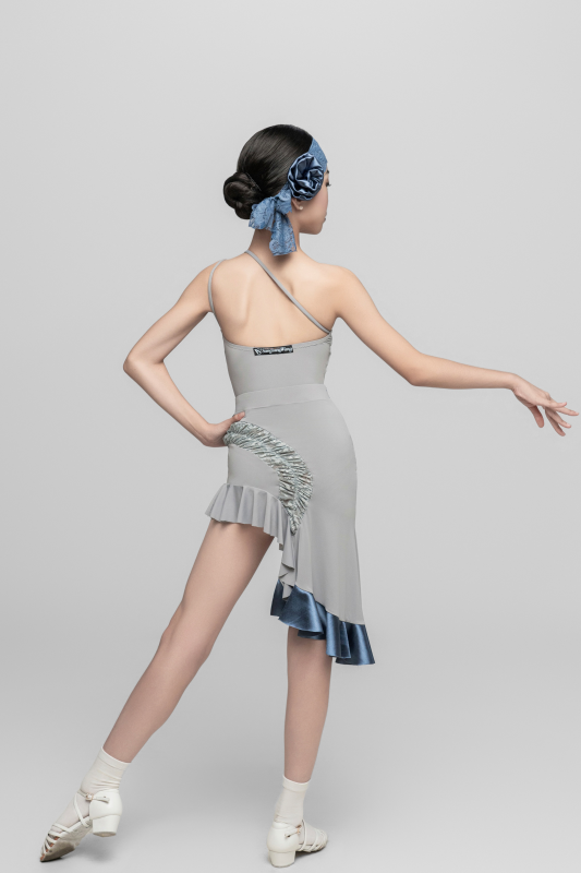 Girl's Irregular Mermaid Tail Skirt （Gray Blue）