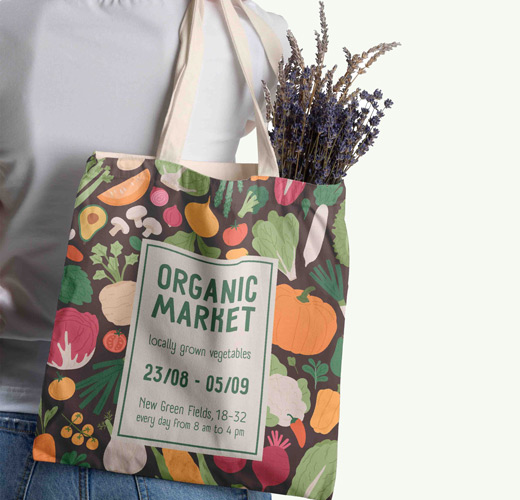 Eco-friendly reusable grocery bags