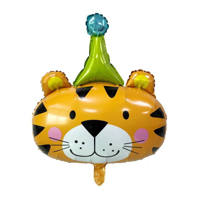 Foil Balloon Birthday Tiger Head, 60x82cm