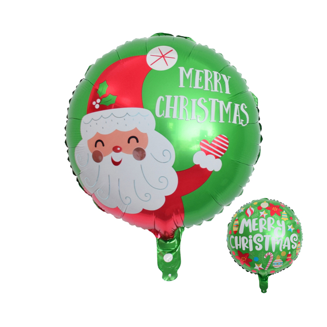 Round Foil Balloon Santa Claus, 18in, Green