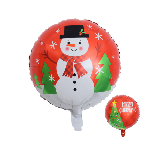 Round Foil Balloon Snowman, 18in, Red