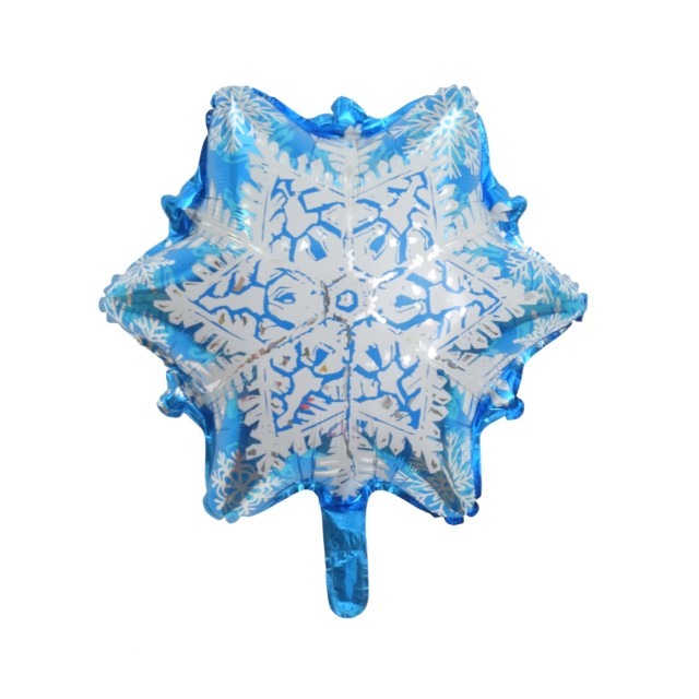 Foil Balloon Small Snowflake, Blue, 50x58cm