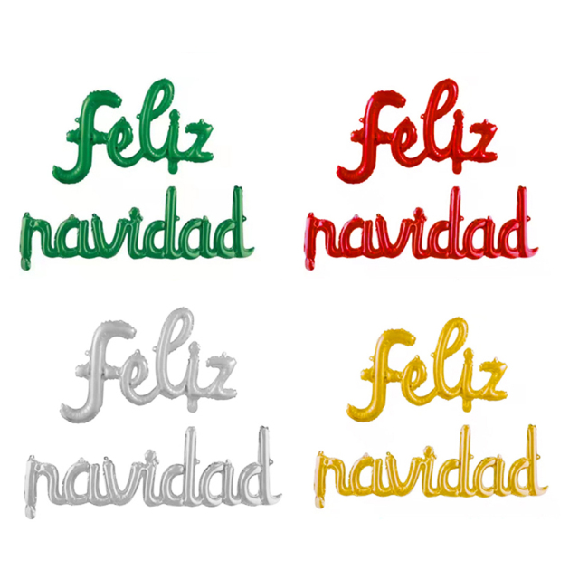 Foil Balloon "feliz navidad" Conjoined Spanish Letter