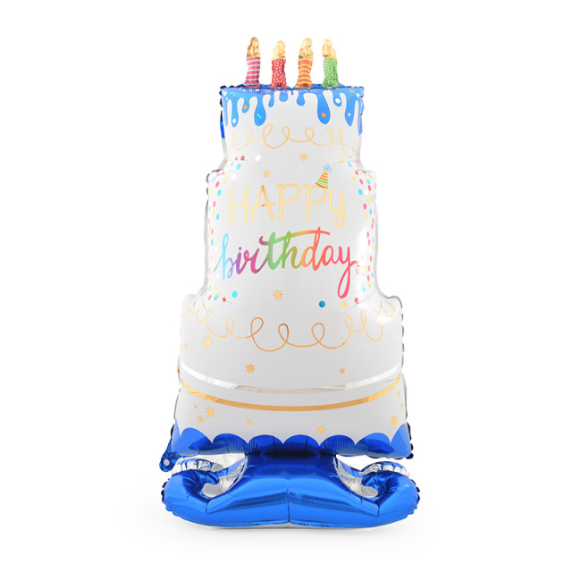 58 inch Standups Birthday Cake Foil Balloon Happy Birthday