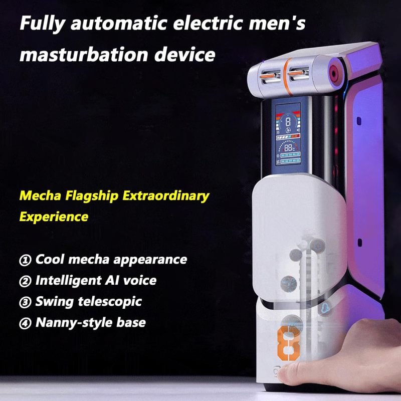 Voice Interactive Masturbator with 8 Rotary Telescopic & 5 Vibrating Modes & Heating Sex Toys Hands Free Pocket Pussy Adult Male Stroker 3D Textured Men’s Blowjobsex Machine