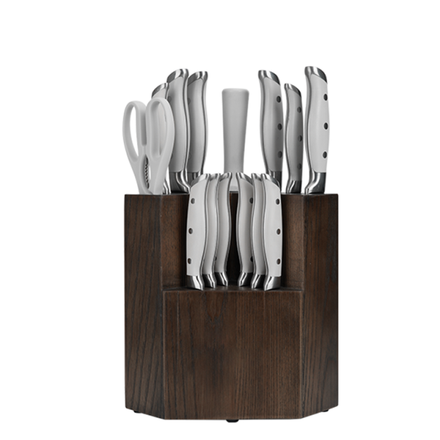 Hot Sale 15 Piece high carbon Steel Forged Kitchen Knife Set German Stainless Steel Cutlery Knife Set With Wooden Block