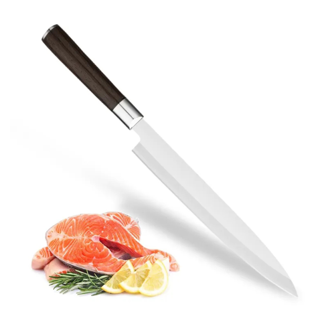 Japanese 210mm Slicing Sashimi Knife 5cr15 Sakimaru Sushi Knives Stainless Steel Sushi Knife With Wenge Wood Handle