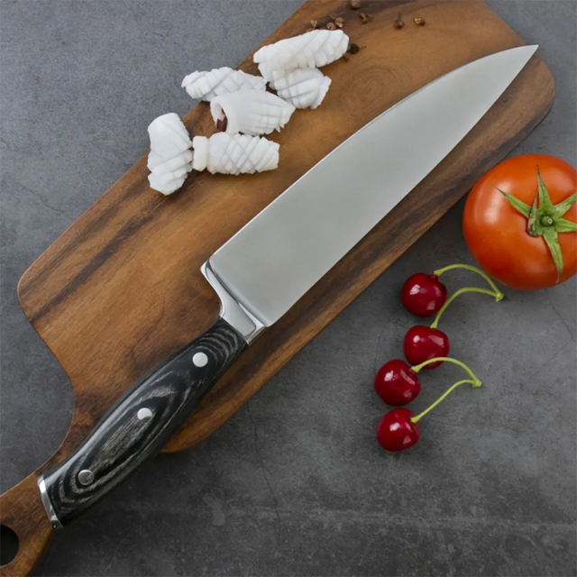 8 Inch 5cr15 chef Knife Pakka Wood Handle Stainless Steel Chef knife