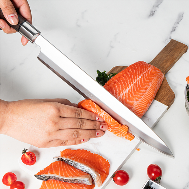 Japanese 270mm Slicing Sashimi Knife 5cr15 Sakimaru Sushi Knives Stainless Steel Sushi Knife With Wenge Wood Handle