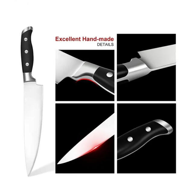 Professional ABS Handle Kitchen Knives 8 inch German High Carbon Stainless Steel Kitchen Knife