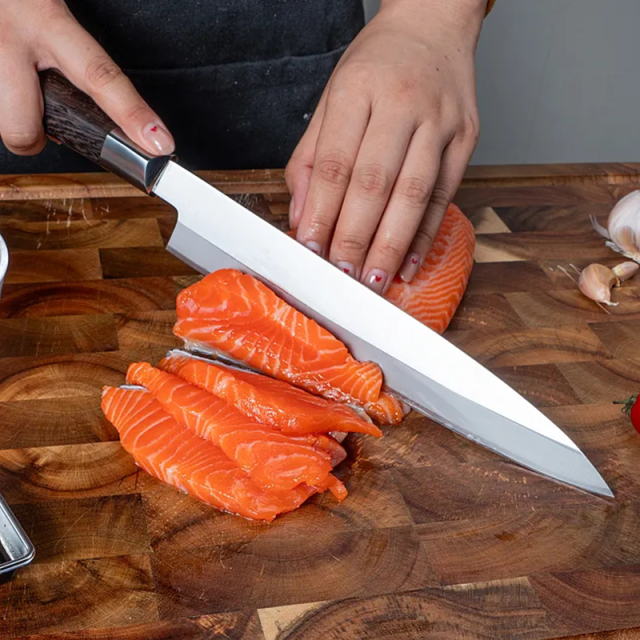 Japanese 240mm Slicing Sashimi Knife 5cr15 Sakimaru Sushi Knives Stainless Steel Sushi Knife With Wenge Wood Handle