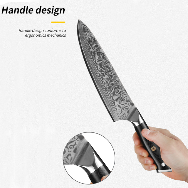 8 inch High Quality 67 Layers Damascus Chef Knife G10 Handle Damascus Chef Knife