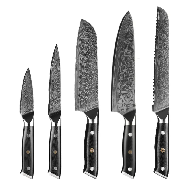 Professional 5 inch vg10 Damascus Knife Damascus Steel Kitchen Utility Knife With G10 Handle