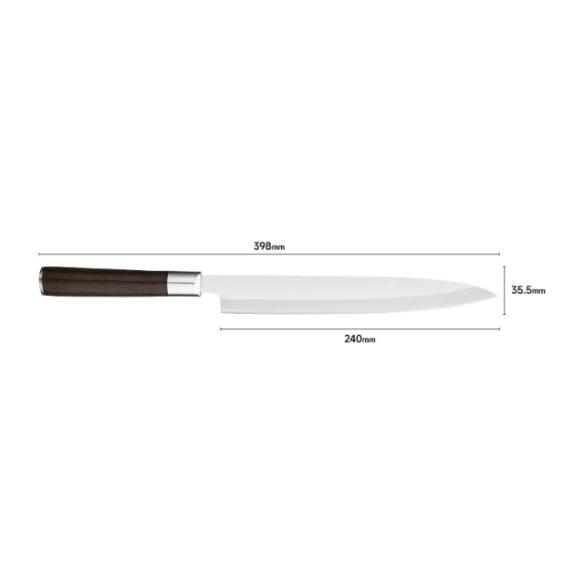 Japanese 240mm Slicing Sashimi Knife 5cr15 Sakimaru Sushi Knives Stainless Steel Sushi Knife With Wenge Wood Handle