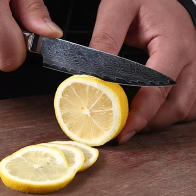 Hot sale Chef Knife sets with 9Pcs Blue Resin Handle High Carbon Steel Kitchen knife Damascus Knife set