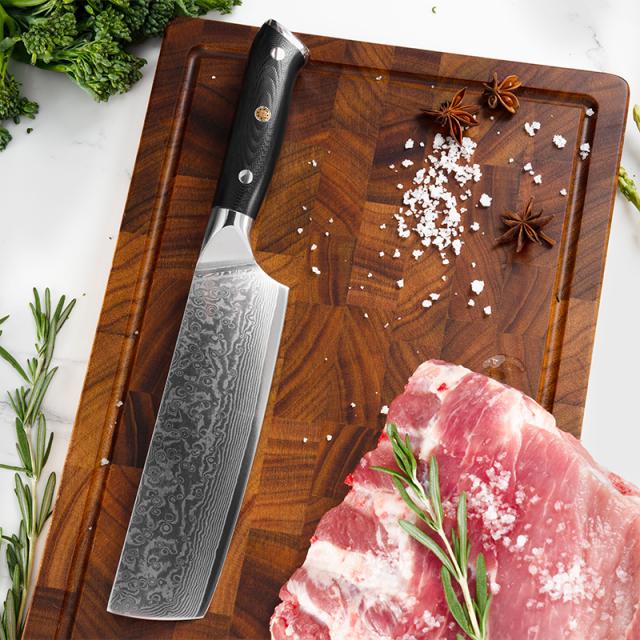 Professional Cooking Tools 9Pcs G10 Handle Damascus Steel Santoku Utility Boning Slicer Knife Kitchen Knife Set