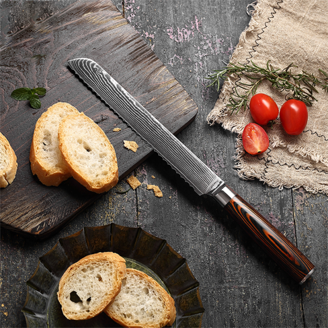 7PCS Professional vg10 67 Layers Damascus Knife Set Pakka Wood Handle Damascus Chef Knife Set