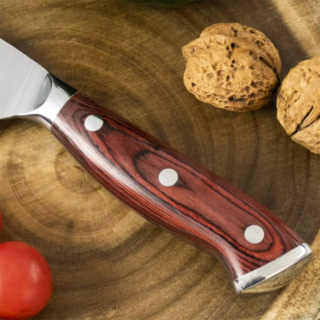 6 pcs Kitchen Knife Set 5Cr15 Blade Pakka Wood Handle Kitchen Knife Set