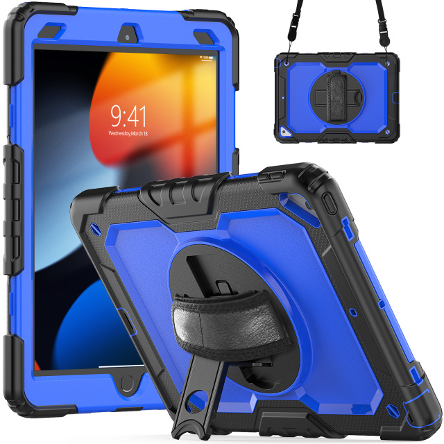 360 Rotating Hand Strap&Kickstand Silicone Tablet Case for ipad pro 10.5 air3 10.5inch tablet Case  Protective Cover Suitable for children and students shockproof protective case