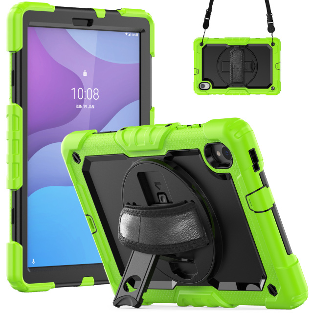 Heavy Duty Rugged TPU Tablet Case For Lenovo Tab M10 TB-X306X TB-X306F 10.1 Protective Cover With 360° Rotation Hand Strap tablet cover for Lenovo tab case Innovative tablet cover for Lenovo Tab