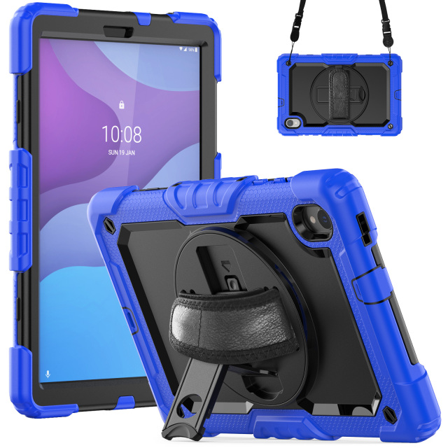 Tablet Case For Lenovo Tab M10 Plus 10.3" Silicone Protective Cover 360 Rotation Hand Strap&Kickstand for Lenovo case (X606F) /K10 TB-X6C6F tablet protective case Wholesale Lenovo Tab cases