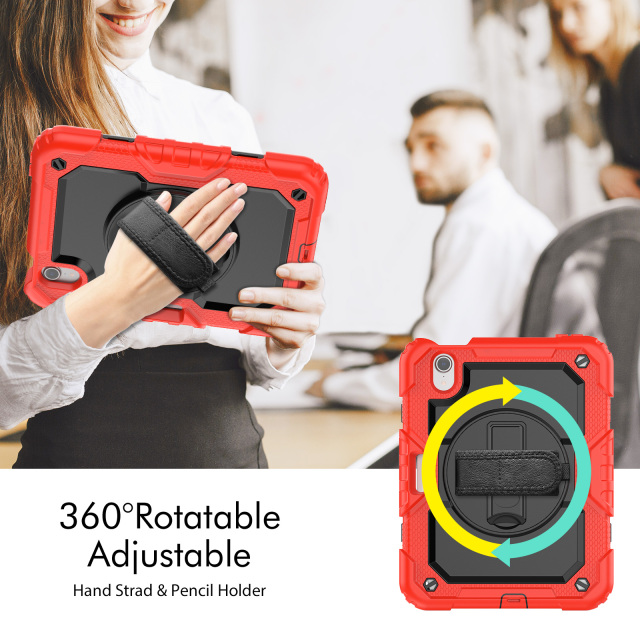 360 Rotation Hand Strap&Kickstand Silicone Tablet Case for Ipad Mini 6 8.3Inch 2021 Protective Cover Customizable factory direct tablet case support OEM iPad case