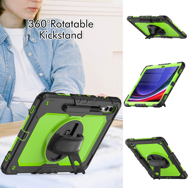 tablet case for Samsung Galaxy TAB  S9+ S9 PLUS  360 rotating stand protective case PC+silicon tablet cover for samsung Galaxy tab S9 plus SM-X810/X816/X818 protective case