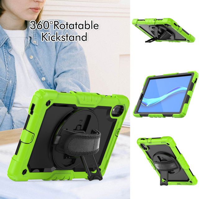 Heavy Duty Rugged TPU Tablet Case For Lenovo Tab M10 TB-X306X TB-X306F 10.1 Protective Cover With 360° Rotation Hand Strap tablet cover for Lenovo tab case Innovative tablet cover for Lenovo Tab