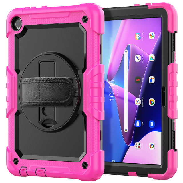 Tablet Case For Lenovo Tab M10 3rd Gen 10.1 2022 TB-328FU TB-328XU Silicone Protective Cover with 360 Rotation Hand Strap Kickstand for Lenovo tab case Eco-friendly Lenovo Tab case factory