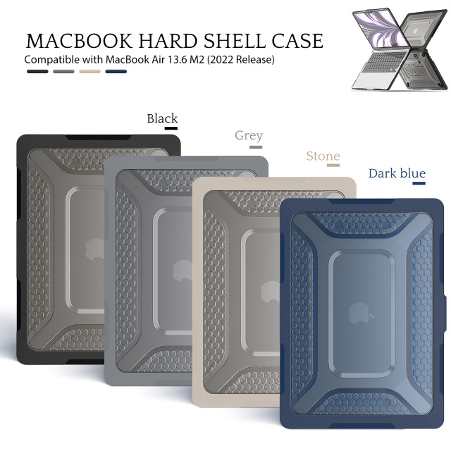 Macbook Cases For Apple Macbook Air 13.6 M2 A2681 2022 Shockproof Hard PC+TPU Laptop Cover Heavy Duty Rugged Macbook Case Innovative computer case factory