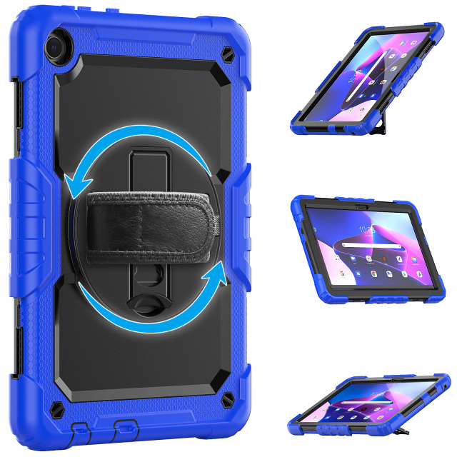 Tablet Case For Lenovo Tab M10 Plus 10.3" Silicone Protective Cover 360 Rotation Hand Strap&Kickstand for Lenovo case (X606F) /K10 TB-X6C6F tablet protective case Wholesale Lenovo Tab cases