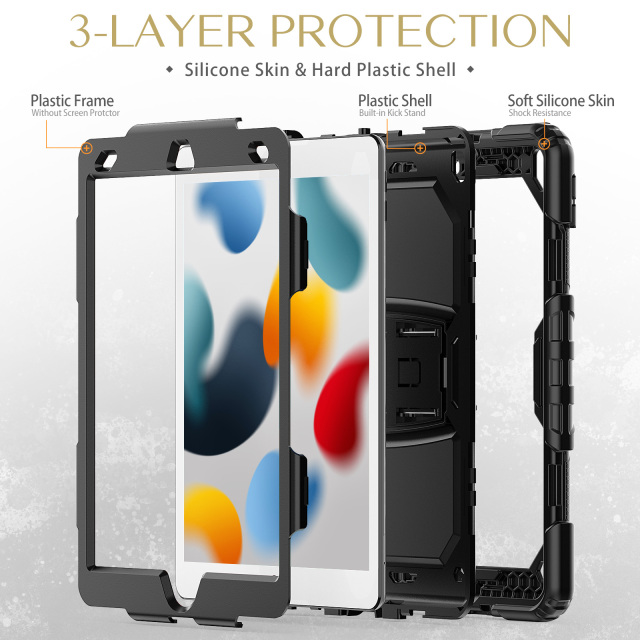 Heavy Duty Rugged Silicone Tablet Case Factory Wholesale Cheap Price Shockproof Ipad Case For Ipad 10.2 7th 8th 9th Universal Protective Cover for Ipad 10.2 Case With Built-In Kickstand And Pencil Holder