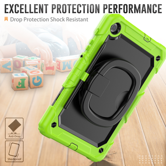 360 Rotation Hand Grip Shpckproof Protective Silicone Tablet Case For Samsung S6 lite P610/P615 10.4 inch Heavy Duty Rugged Cover From Professional Ipad Case Manfacturer