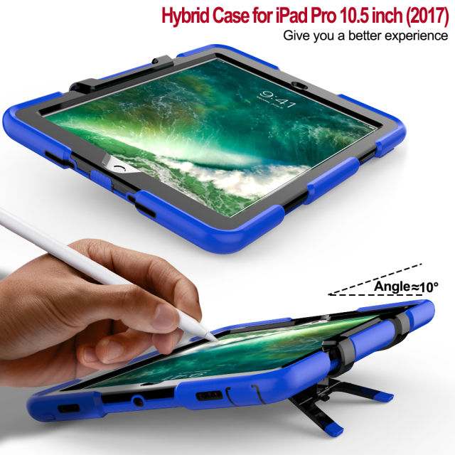 PC+silicon Ipad Case For Ipad Pro 10.5 Air3 10.5 inch Protective Cover Heavy Duty Rugged Shockproof tablet Case With stand Ipad Case Full Body Protective  Competent supplier of tablet protective cases