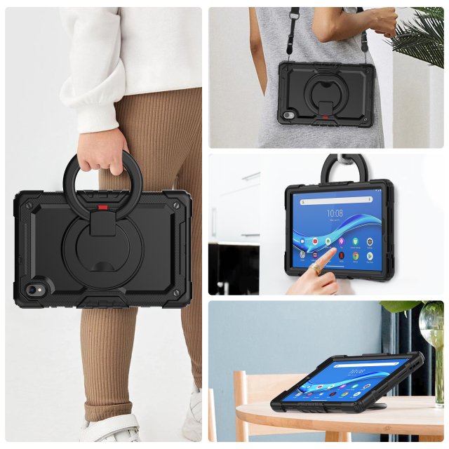 Factory Wholesale Lenovo Tab Case Built-In Kickstand Silicone Shockproof Rugged Case For Lenovo Tab M10 HD Plus 2nd Gen 10.3" 2020 X606F Protective Cover With Rotating Hand Grip Lenovo Tab Case