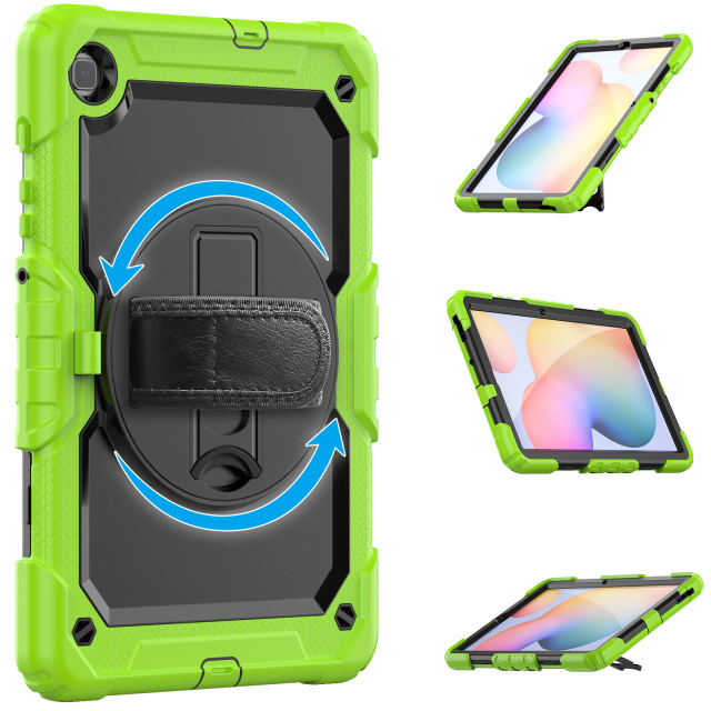 Three layers full body protective silicone case for samsung tab s6 lite 10.4 case 2020 SM-P610 P615 shockproof cover with 360 degree rotating stand tablet case for Samsung tab case