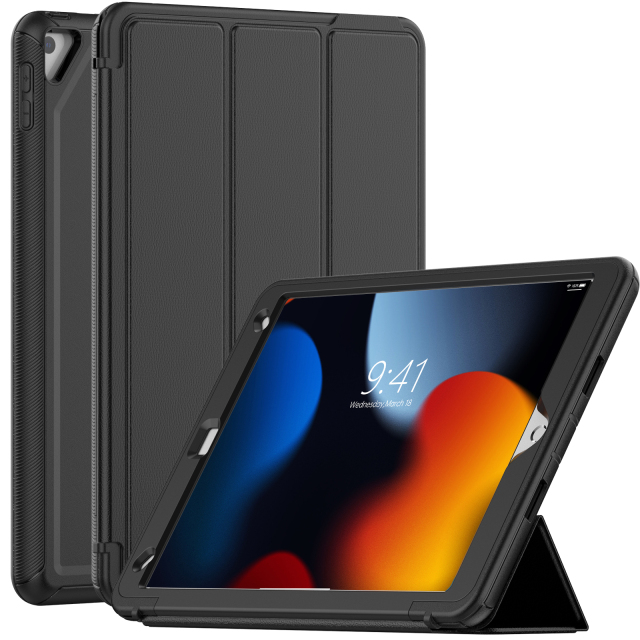 Tri-fold Leather Smart Cover Factory Supply High Quality And Multi-functional Leather Case For Ipad 7th 8th 9th 10.2 Universal Cover With Tri-fold Design Ipad Case Shockproof Cover