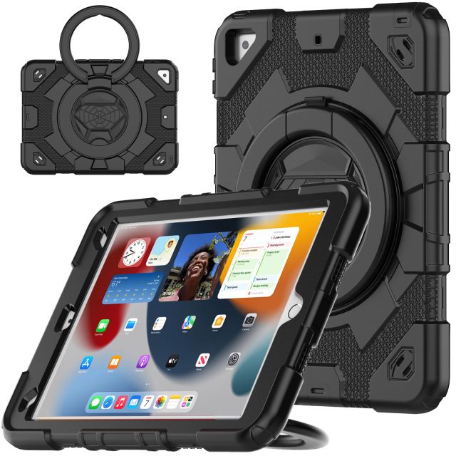 360 Rotation Hand Grip Kids Proof Protective Silicone Tablet Case For Ipad 7th 8th 9th 10.2 Shockproof Heavy Duty Rugged Cover With Directly Ipad Case Factory Price