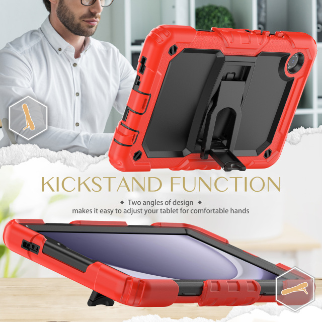 Heavy Duty Rugged Silicone Tablet Case For Samsung Galaxy Tab A9 8.7Inch 2023 (SM-X115) Shockproof Cover From Tablet Case Manufacturer With Wholesale Factory Cheap Price Samsung Tab Case With Built-In Kickstand Feature