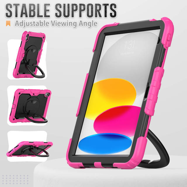 Heavy Duty Rugged Silicone Tablet Case For Ipad 10th generation 10.9 2022  Full Body Protective Cover With 360 Rotation Hand Grip Case  From High Quality Ipad Case Factory