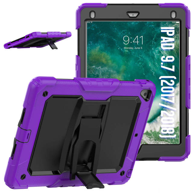 Silicone Protective Cover For Ipad 9.7 5th 6th Shockproof Tablet Case Built-In Kickstand Rugged Case For Ipad Air 2 & Ipad Pro 9.7 Universal Cover Directly From Ipad Case Factory Manufacturer