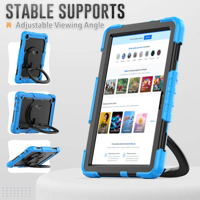 Factory Wholesale Lenovo Tab Case Built-In Kickstand Silicone Shockproof Rugged Case For Lenovo Tab M10 2nd Gen 10.1 X306F(X) Protective Cover With Rotating Hand Grip Lenovo Tab Case