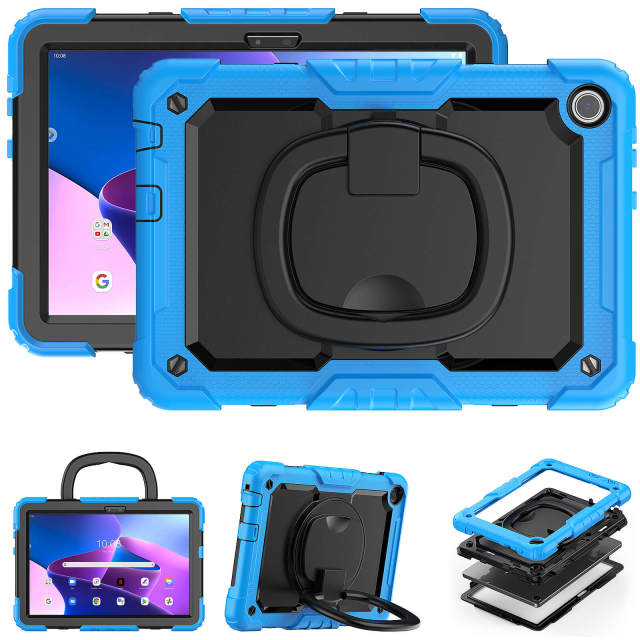Factory Wholesale Lenovo Tab Case Built-In Kickstand Silicone Shockproof Rugged Case For Lenovo Tab M10 2nd Gen 10.1 X306F(X) Protective Cover With Rotating Hand Grip Lenovo Tab Case