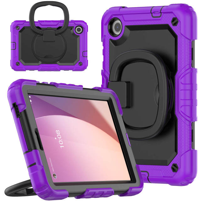 Factory Wholesale Lenovo Tab Case Built-In Kickstand Silicone Shockproof Rugged Case For Lenovo M8 4th generation 2023 TB300XU 8 inch Protective Cover With Rotating Hand Grip Lenovo Tab Case