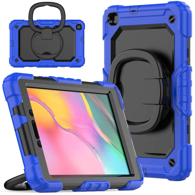 Factory Wholesale Tablet Case Built-In Kickstand Silicone Shockproof Rugged Case For Samsung Galaxy tab A T290/T295 8 inch Protective Cover With Rotating Hand Grip Samsung Tab Case
