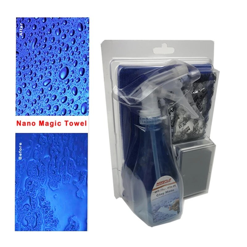 Nano Coating Towel Super Ceramic Paint Crystal Magic Clay Bar Block with Towel For Car Washing