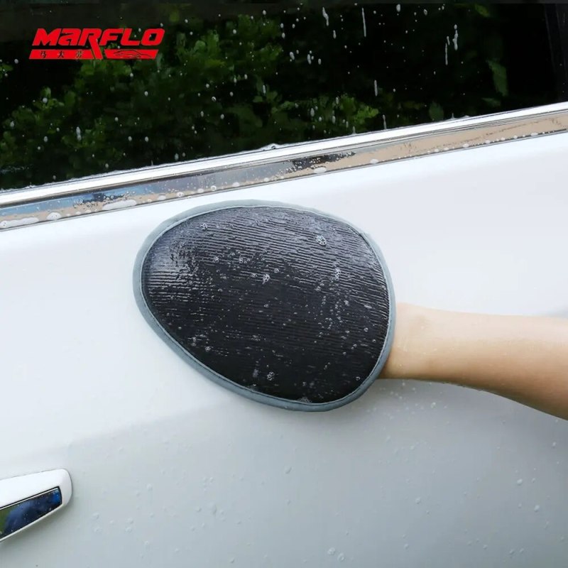 Marflo Car Wash Cleaning Microfiber Gloves Magic Clay Mitt Cloth Microfiber Towel Clay Bar Pad Detailing Cloth Eraser 6020