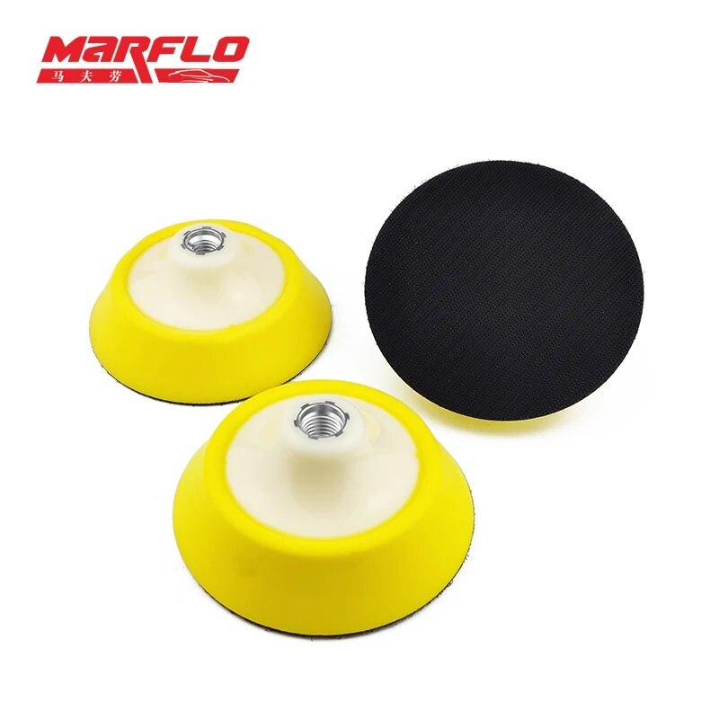 Marflo 5in PU Foam Backing Plate Drill Buffer 125mm Hook Loop M14 M16 Thread for Polishing Machine