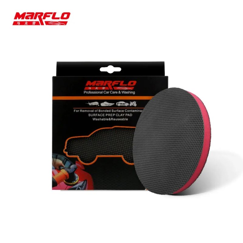 160mm MARFLO Car Washing Magic Clay  Bar Pad Cleaning Paint Before Car Polish Sponge Wax Medium King Heavy Grade