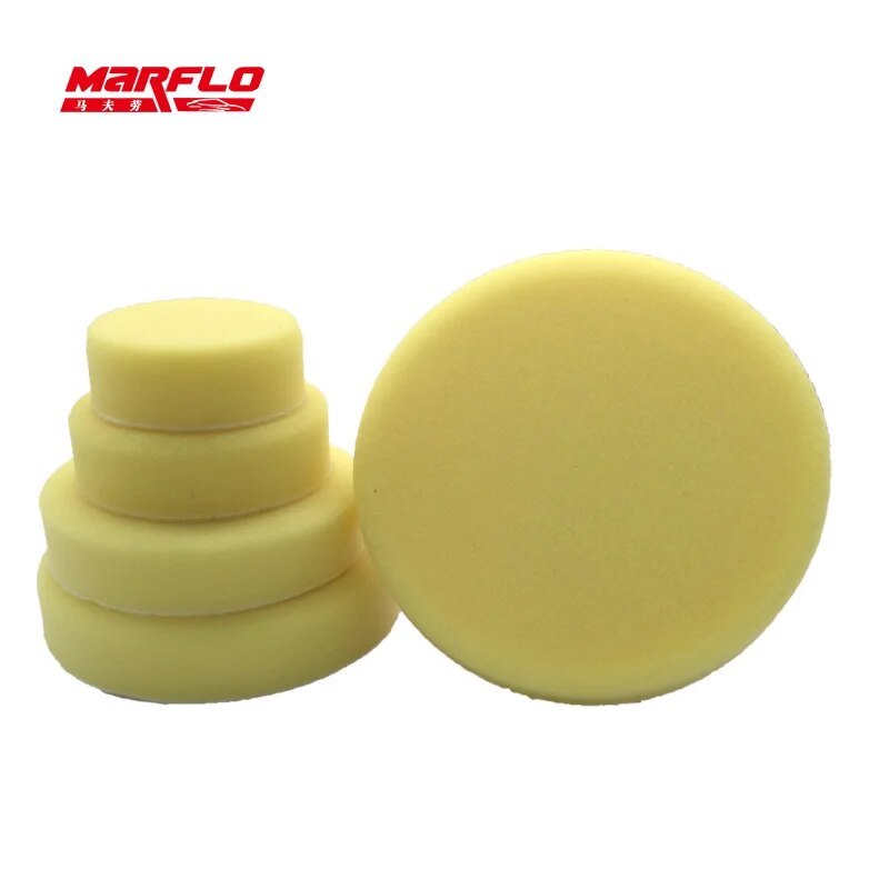 MARFLO Sponge Polishing Pad Dual Action Pad Sponge Buff Polish Pad Heavy Medium Fine Grade 7" 6" 5" 4" 3" Size